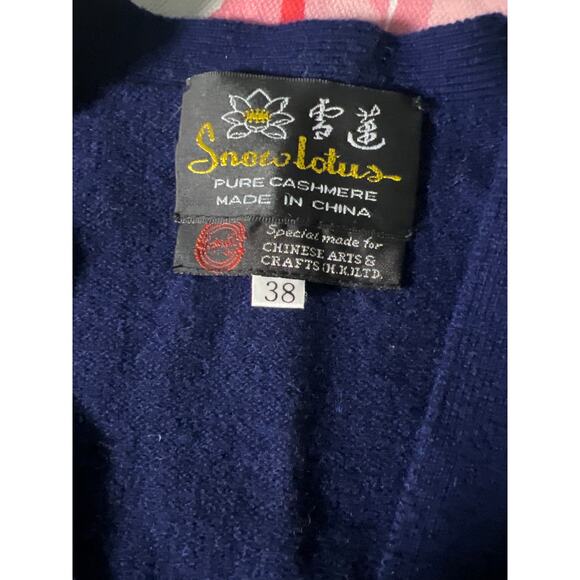 Snow Lotus Pure Cashmere Cardigan Blue Women’s Size 38 US Medium - Picture 2 of 6
